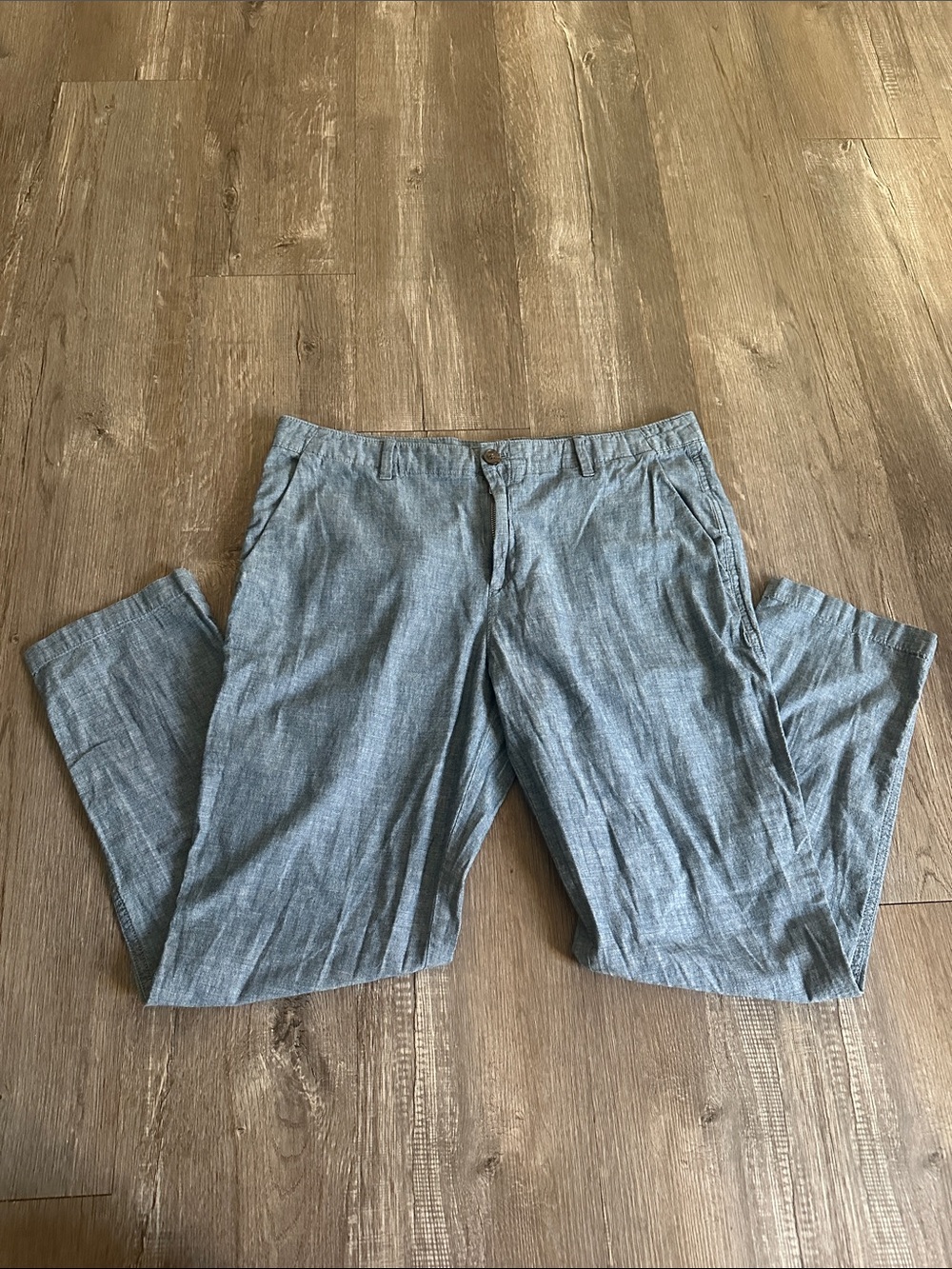 GAP Light Blue Chambray Girlfriend Khaki Pants